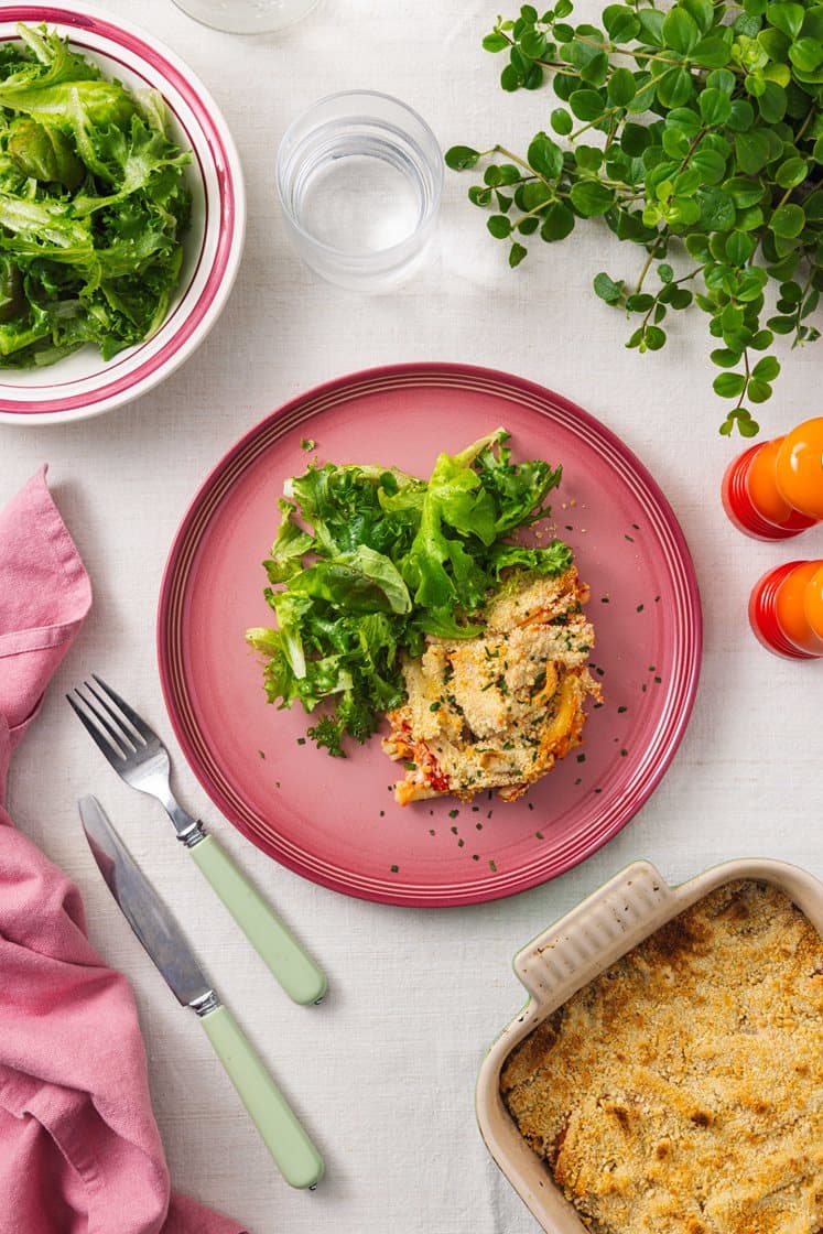 Pasta al forno med fisk