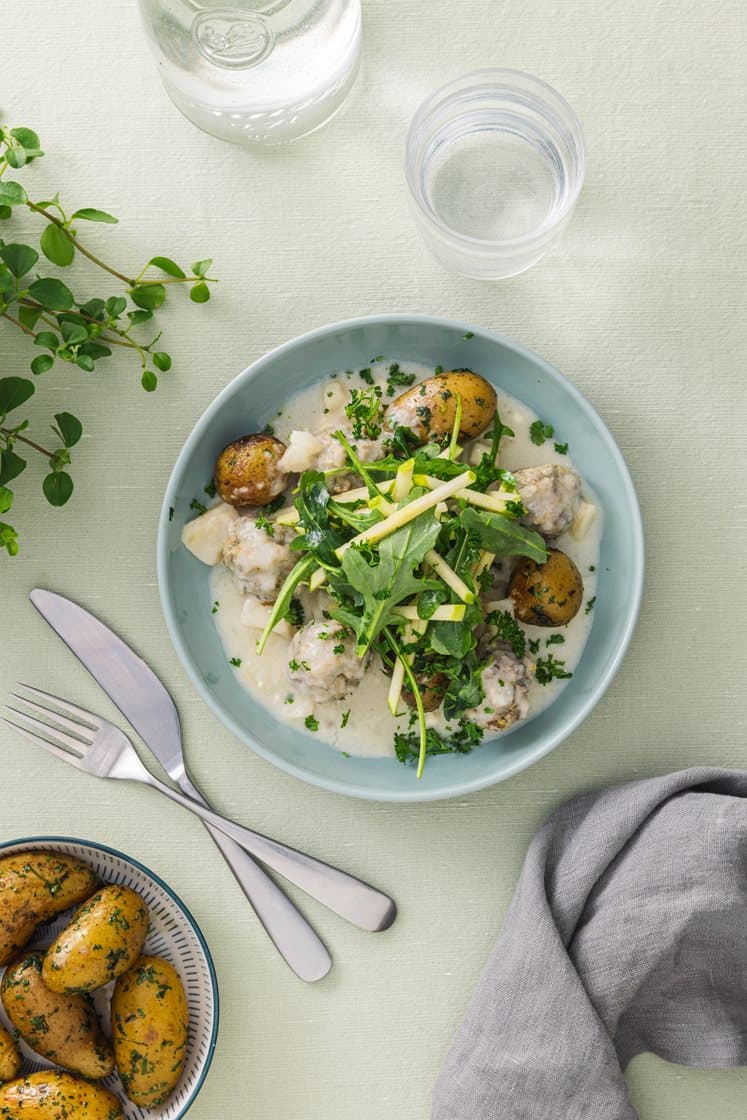Boller i selleri med kartofler og persille 